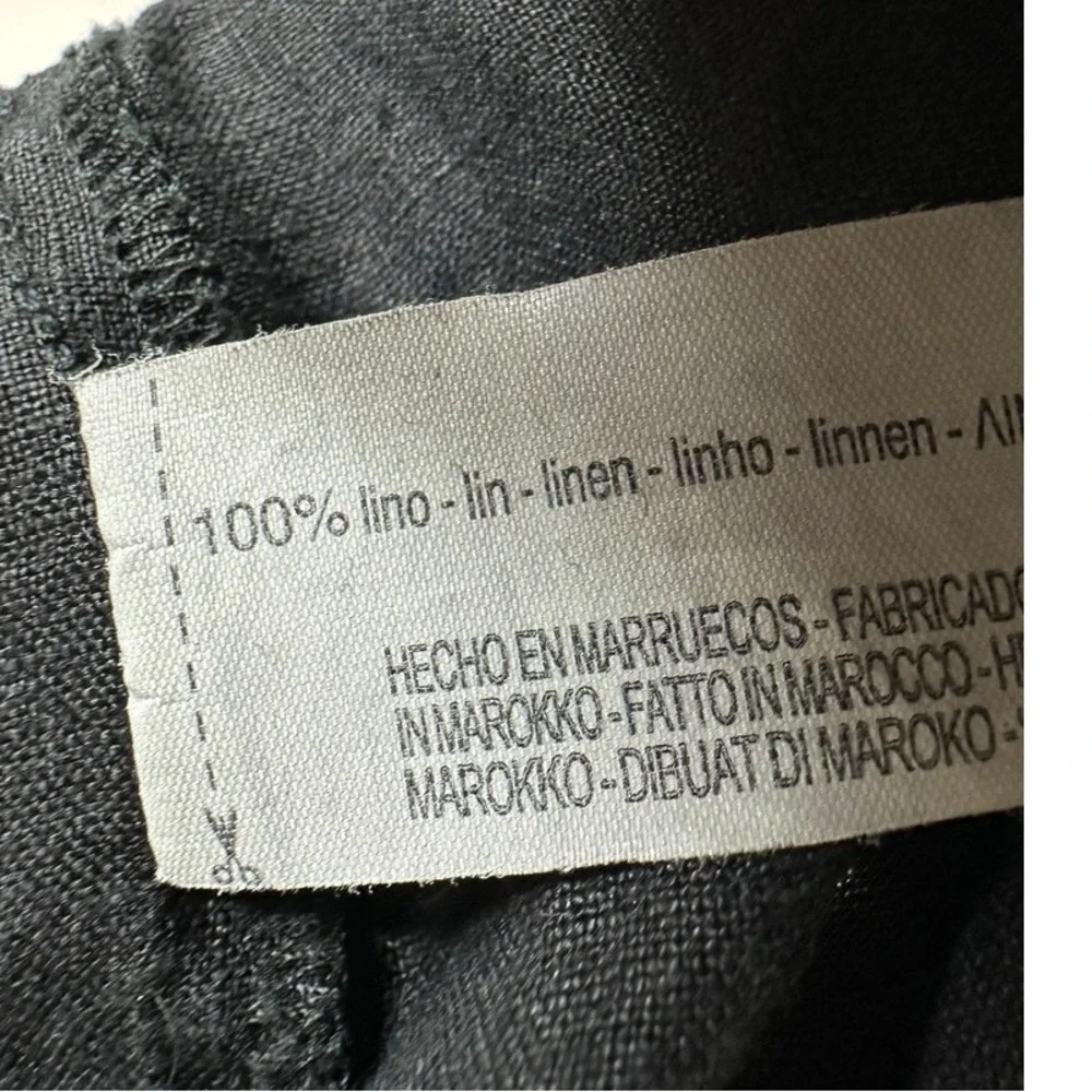 Zara Linen Button‎ Down Rompers Black Size Small